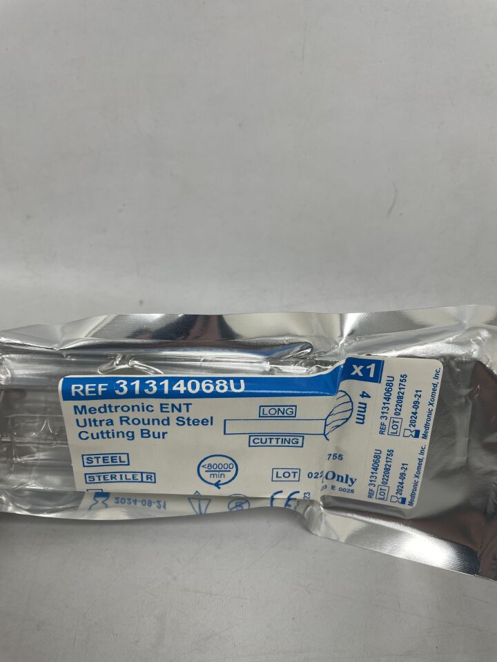 31314068U - MEDTRONIC - ENT Ultra Round Steel Cutting Bur 4mm, (EA) - ( Expiry Date: 2024-09-21 )