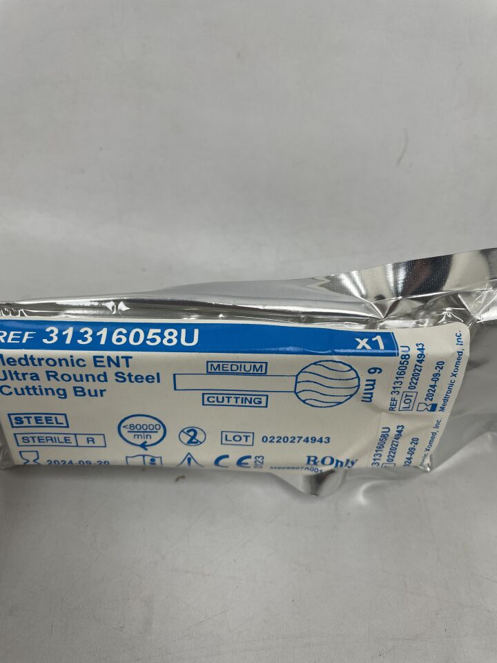 31316058U - MEDTRONIC - ENT Ultra Round Steel Cutting Bur 6mm, (EA) - ( Expiry Date: 2024-09-20 )