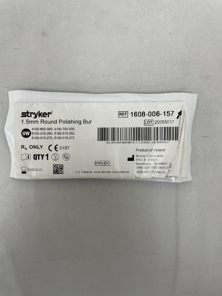 1608-006-157 - STRYKER - Round Polishing Burr, 1.5 x 54 mm Length , ( EA ) - ( Expiry Date : 2025-02-01 )