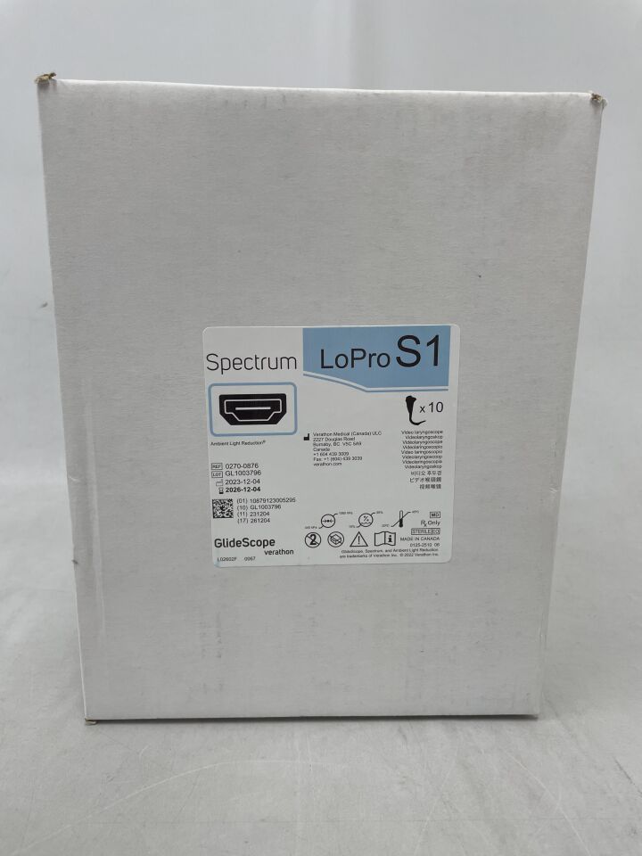 0270-0876 - VERATHON MEDICAL - GlideScope Spectrum,LoPro 視訊喉鏡,(10支裝)-(有效期至:2026年12月4日)