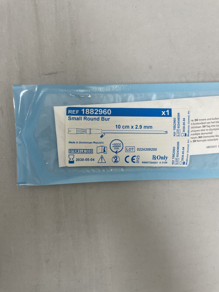 1882960 - MEDTRONIC - Pediatric Round Bur 2.9mm Irrigated , ( EA ) - ( Expiry Date : 2030-05-04 )