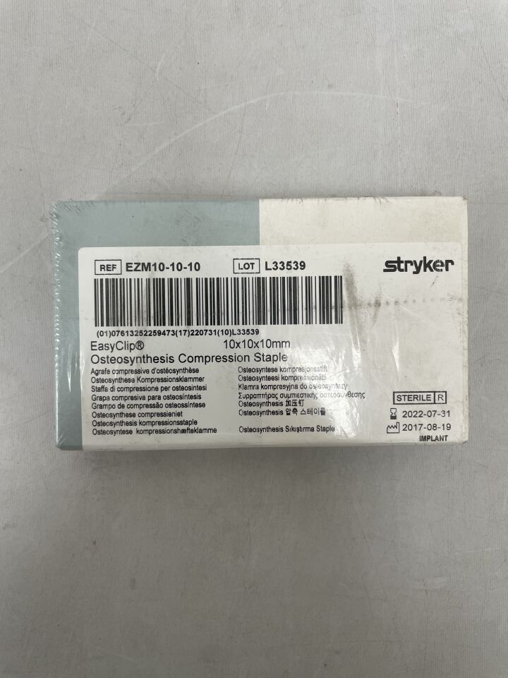EZM10-10-10 - STRYKER - EasyClip Bicortical Staple 10mm, 10-10mm, (BX/1) - ( Expiry Date: 2022-07-31 )