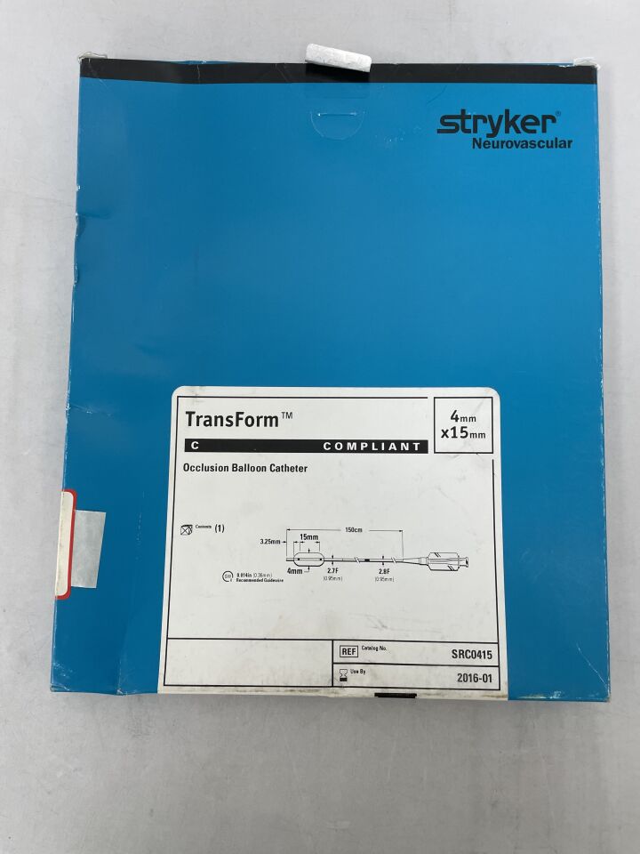SRC0415 - STRYKER - TransForm Occlusion Balloon Catheter, Compliant 4mm x 15mm, 150cm, (BX/1) - ( Expiry Date: 2016-01-06 )