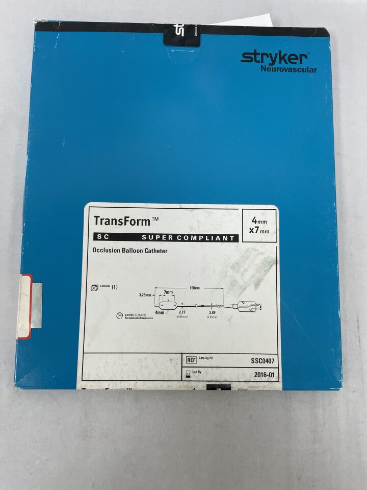 SSC0407 - STRYKER - TransForm Occlusion Balloon Catheter, Super Compliant 4mm x 7mm, 150cm, (BX/1) - ( Expiry Date: 2024-01-06 )
