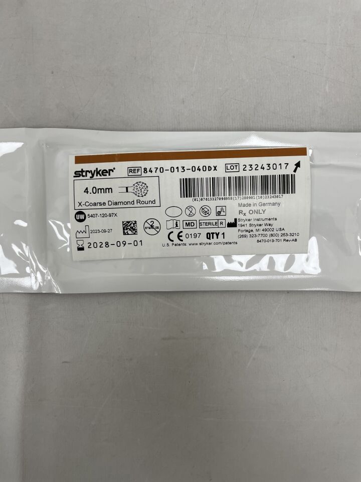 8470-013-040DX - STRYKER - diamond, extra course, 4.0mm , ( EA ) - ( Expiry Date : 2028-09-01 )
