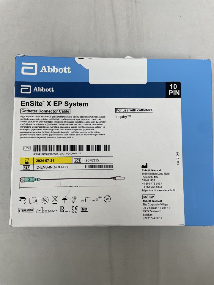 D-ENS-INQ-OD-CBL - ABBOTT - EnSite X EP System Catheter Connector Cable for Inquiry, 10 Pin, (BX/1) - ( Expiry Date: 2024-07-31 )