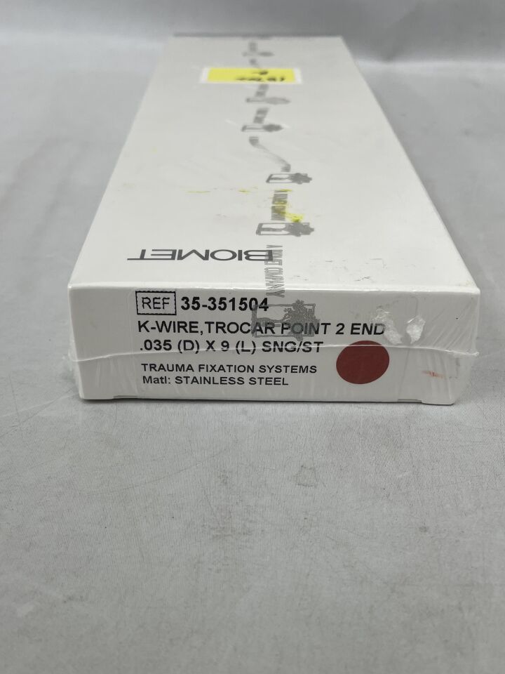 35-351504 - BIOMET - K-Wire, Trocar Point 2 End, .035 x 9mm, (BX/1) - ( Expiry Date: 2024-09-16 )