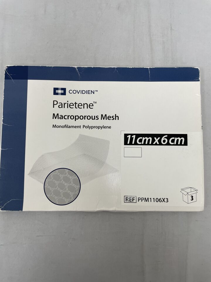 PPM1106X3 - COVIDIEN - Parietene Macroporous Mesh, 11cm X 6cm, (BX/3) - ( Expiry Date: 2024-06-30 )