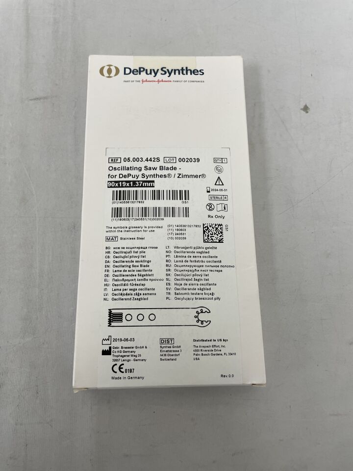 05.003.442S - DEPUY - oscillating saw blade blade, 1.19mm cutting thickness, (BX/1) - ( Expiry Date: 2024-05-31 )
