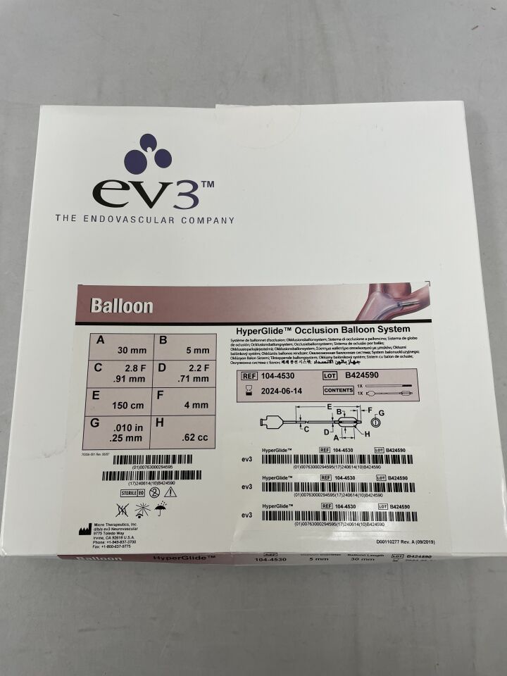 104-4530 - EV3 - Hyperglide Occlusion Balloon System 5mm x 30mm, (BX/1) - ( Expiry Date: 2024-06-14 )