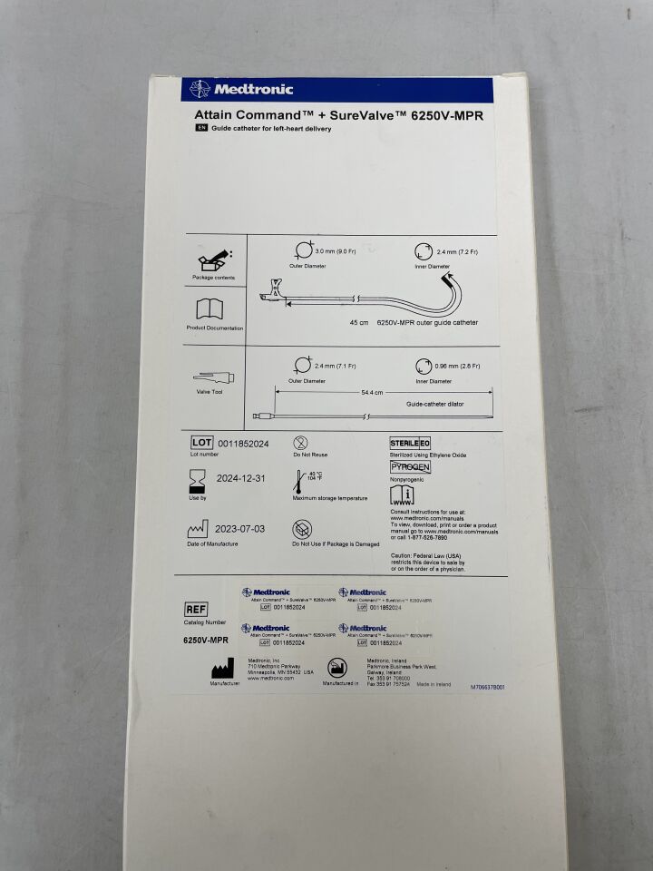 6250V-MPR - MEDTRONIC - Attain Command + SureValve Guide Catheter for Left-Heart Delivery, (BX/1) - ( Expiry Date: 2024-12-31 )