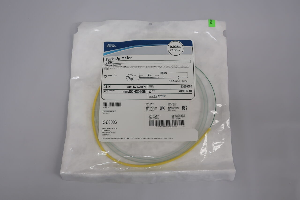SCH30600 - BOSTON SCIENTIFIC - Meier PTFE Coated J Tip Guidewire, 185 cm Length, () - ( Expiry Date: 2024-10-10 )
