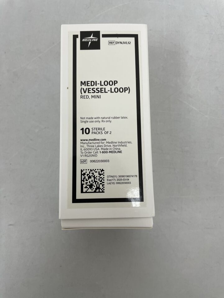 DYNJVL12 - MEDLINE - Mini asas Medi-Loop Vessel, rojas (2 por paquete), (caja de 10) - (Fecha de caducidad: 04/03/2025)