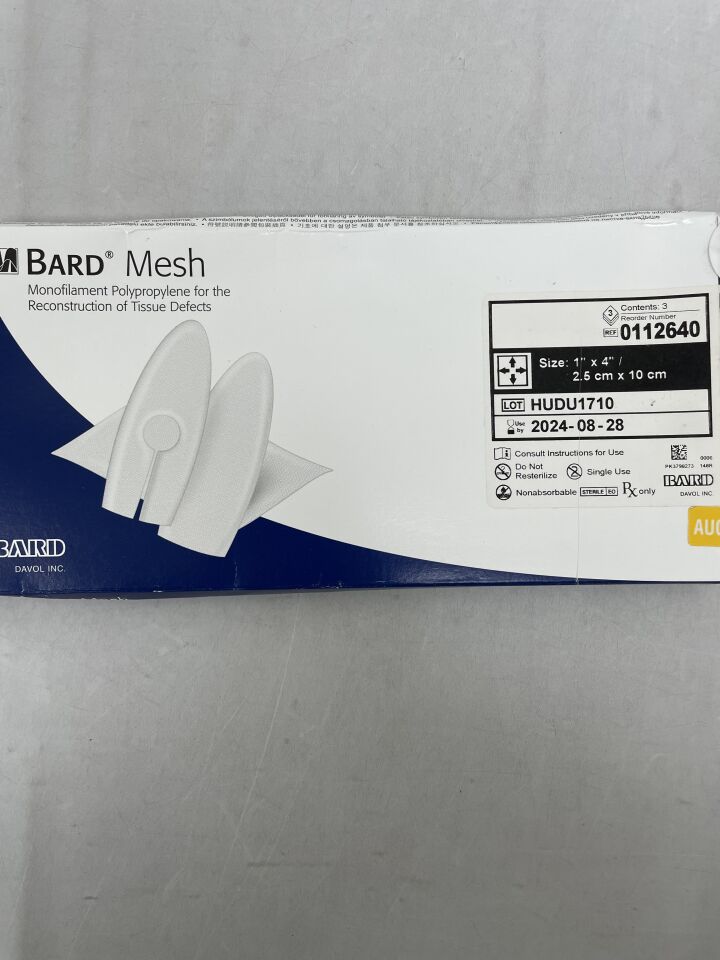 112640 - BARD - Polypropylene Flat Sheet Mesh 1" x 4", (BX/3) - ( Expiry Date: 2024-08-28 )