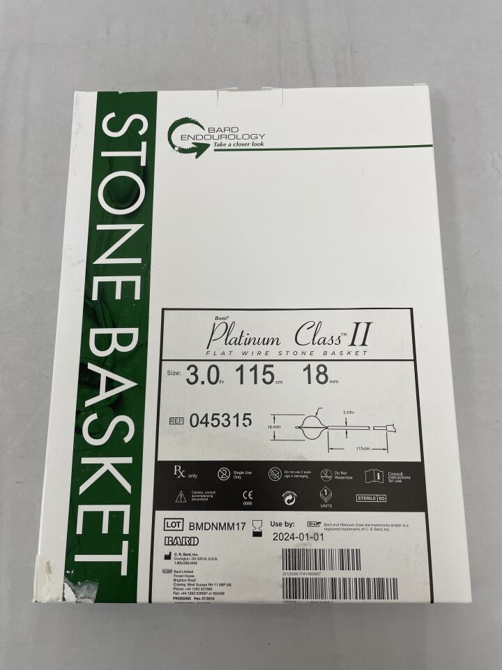 45315 - BARD - Platinum Class Flat Wire 14mm Stone Basket: 2.4F x 90cm, (BX/1) - ( Expiry Date: 2024-01-01 )