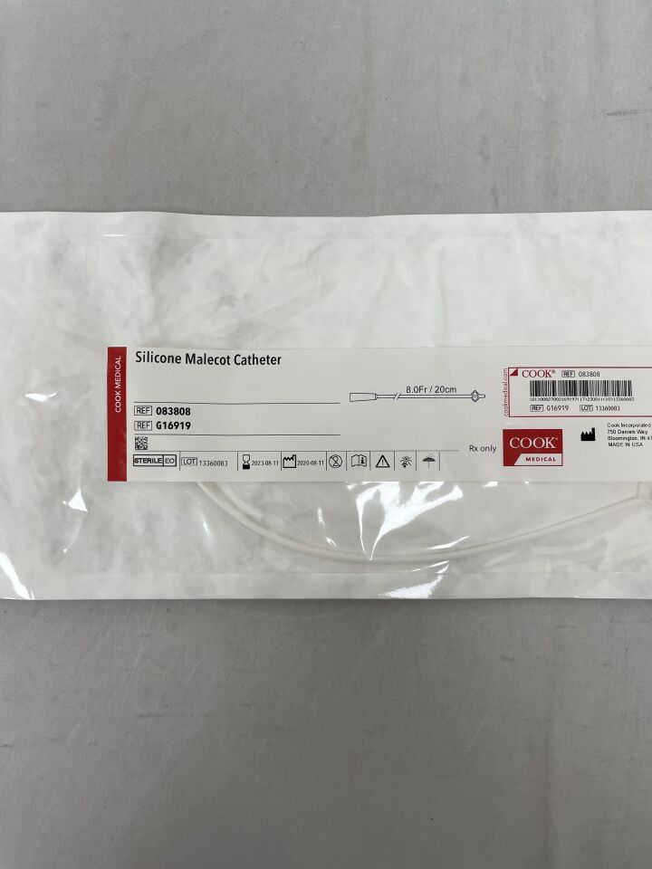 G16919 - COOK - Silicone Malecot Catheter, 8.0Fr/20cm, (EA) - ( Expiry Date: 2023-08-11 )