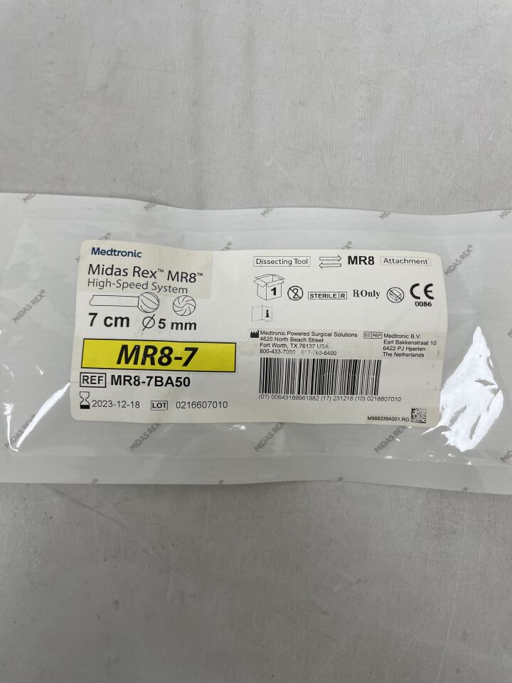 MR8-7BA50 - MEDTRONIC - Midas Rex MR8, Ball Fluted Fine 7cm, 5mm, (EA) - ( Expiry Date: 2023-12-18 )