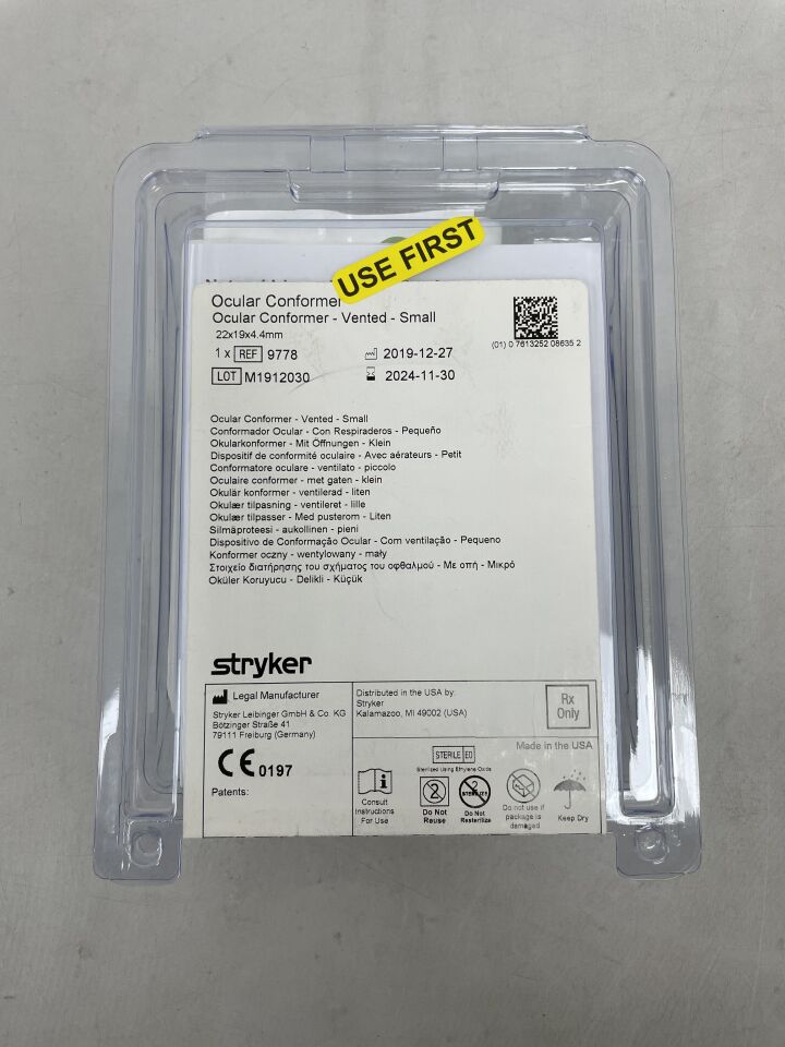 9778 - STRYKER - Small Ocular Conformer Vented, Small, 4.4 Thickness, 19 X 22 mm, (EA) - ( Expiry Date: 2024-11-30 )