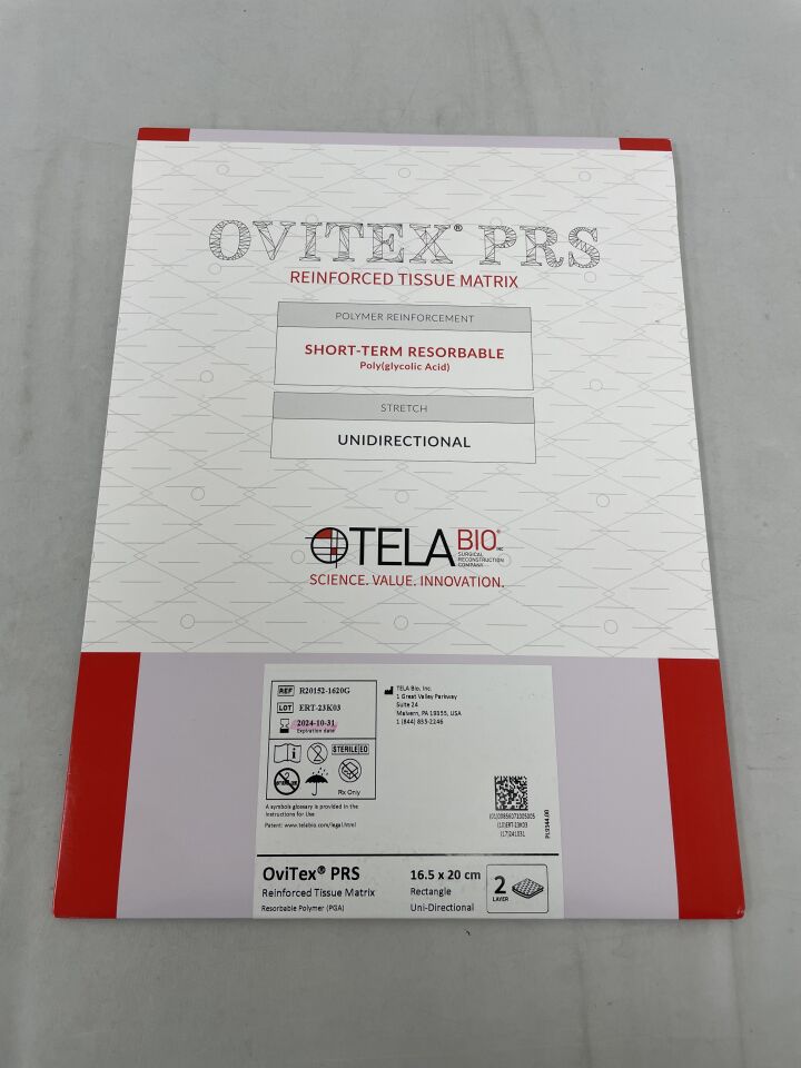 R20152-1620G - TELA BIO - OviTex PRS Reinforced Tissue Matrix, 16.5 x 20cm, (BX/1) - ( Expiry Date: 2024-10-31 )