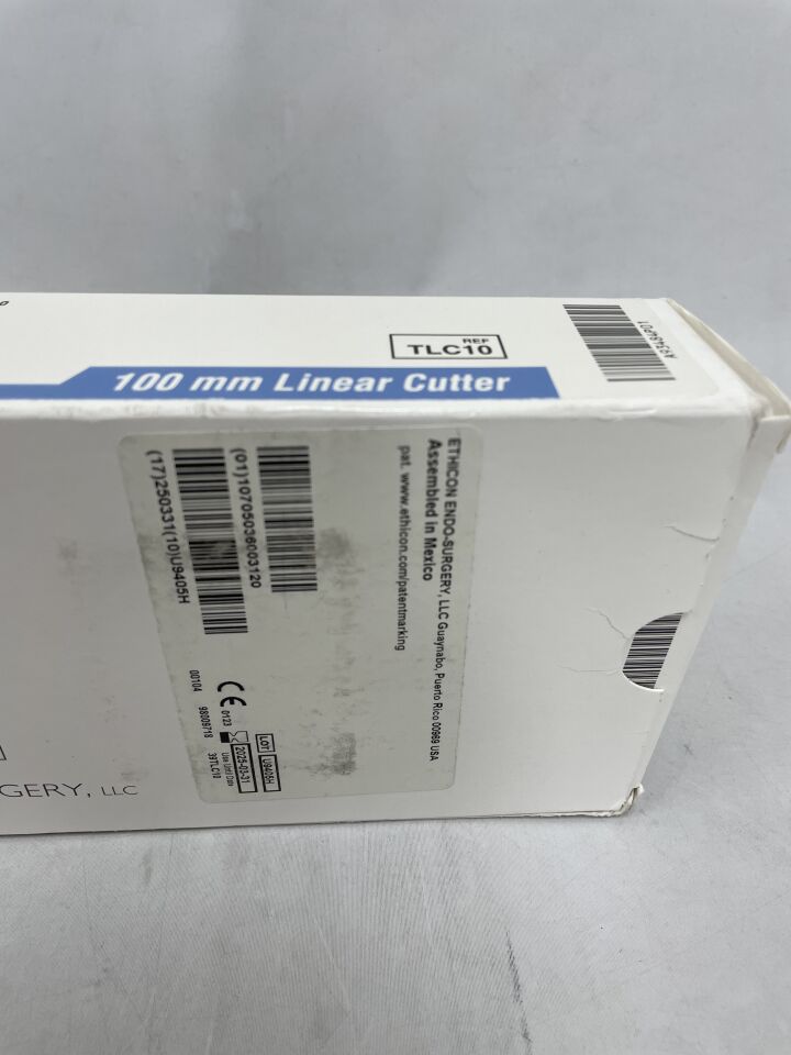 TLC10 - ETHICON - 近距離 10mm 可裝填線性切割器,帶安全鎖定裝置,內含 100 枚鈦釘和一體式刀片,釘子閉合前尺寸:3.0mm x 3.85mm,(盒/1)-(有效期至:2025-03-31)