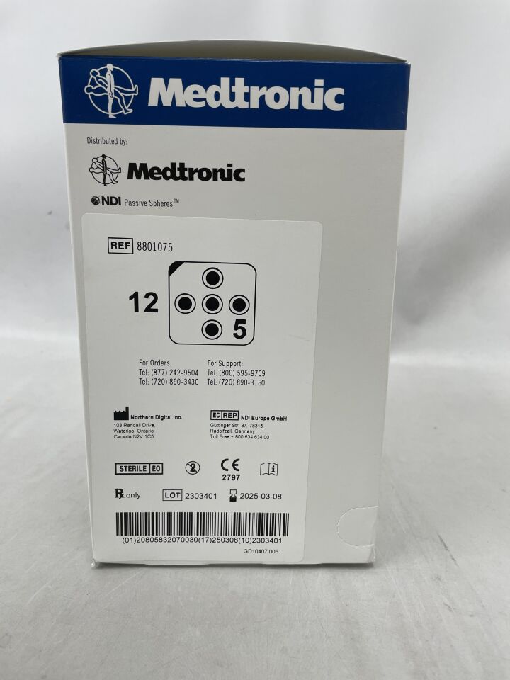 8801075 - MEDTRONIC - NDI Passive Spheres , ( BX/12 ) - ( Expiry Date : 2025-03-08 )