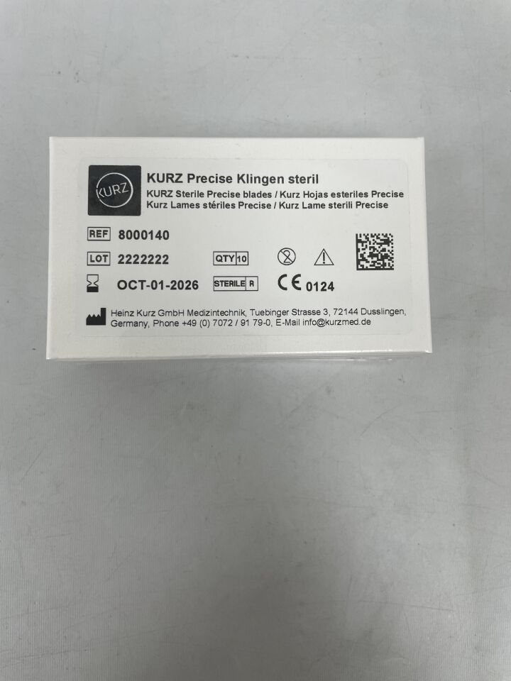 8000140 - KURZ - Precise Klingen Sterile Blades, (BX/10) - ( Expiry Date: 2026-10-01 )