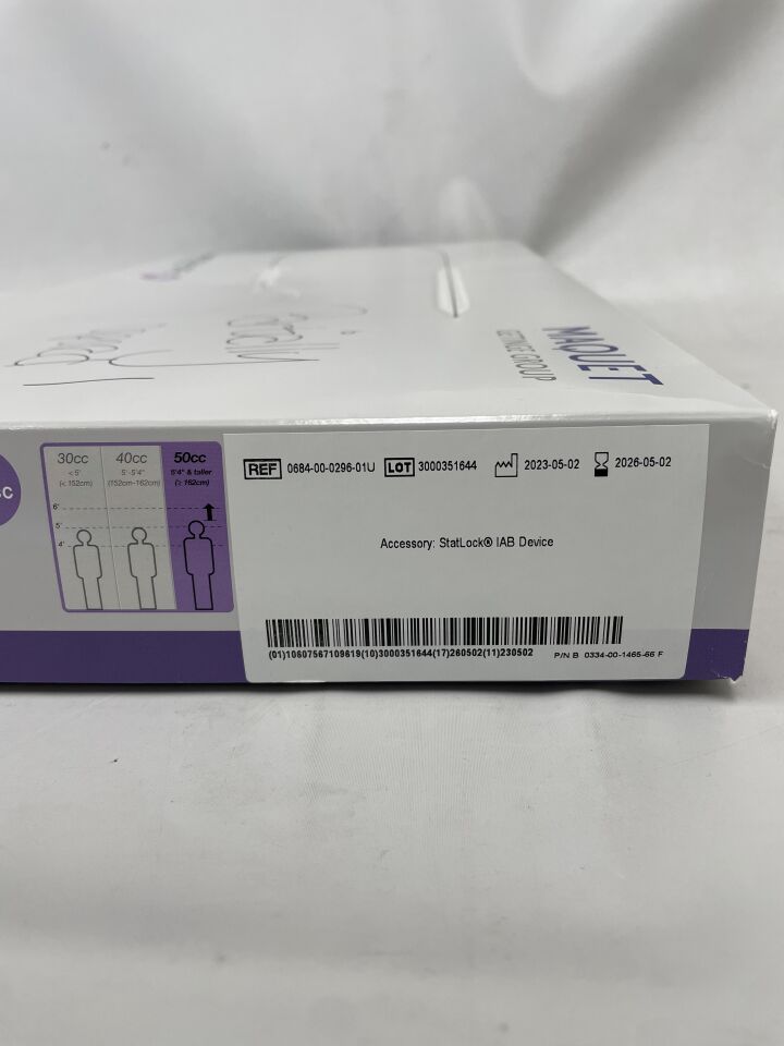0684-00-0296-01U - MAQUET - Mega 8Fr Intra-Aortic Balloon Catheter and Insertion Kit, 50cc, StatLock IAB Device Accessory , ( BX/1 ) - ( Expiry Date : 2026-05-02 )