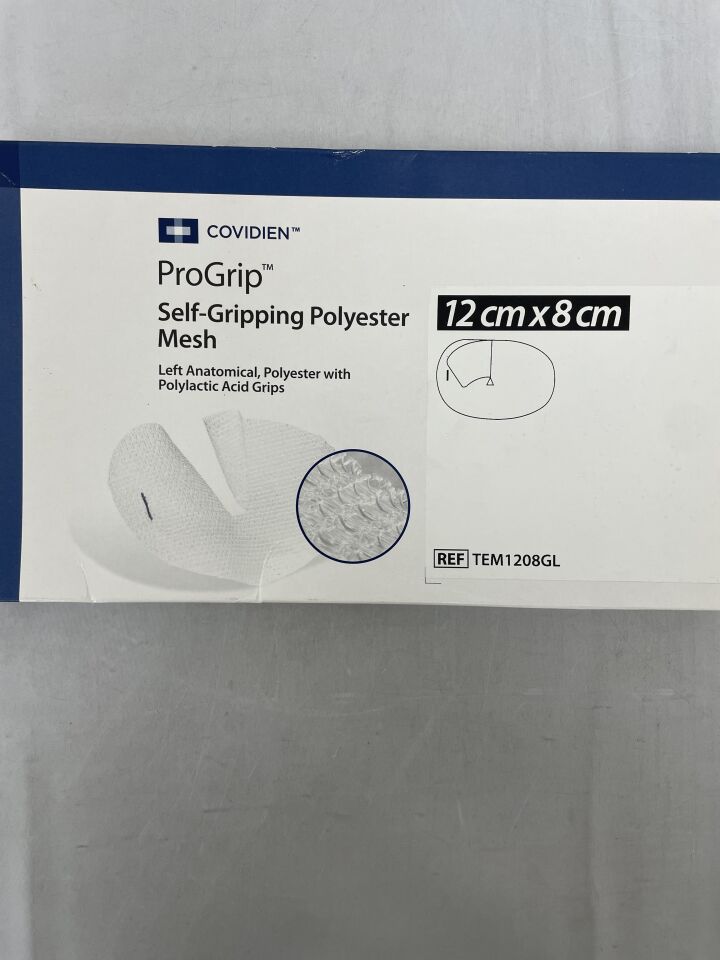 TEM1208GL - COVIDIEN - Parietex Progrip Self-Fixating Mesh, 12cm X 8cm, (BX/1) - ( Expiry Date: 2023-08-31 )