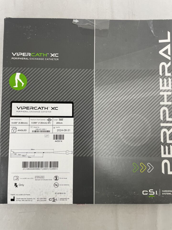 035-XC-200-1 - CSI - ViperCath XC Peripheral Exchange Catheter, 5F x 200cm, 30 Degree Angled
, () - ( Expiry Date: 2024-08-31 )