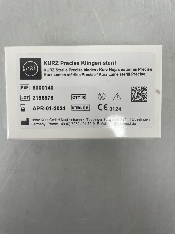 8000140 - KURZ - Precise Klingen Sterile Blades, (BX/10) - ( Expiry Date: 2024-04-01 )