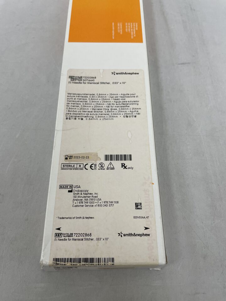 72202868 - SMITH & NEPHEW - Needle for Meniscal Stitcher .033in x 10in, (BX/1)