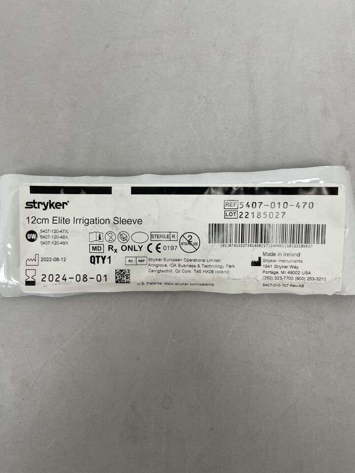 5407-010-470 - STRYKER - 12cm elite irrigation sleeve , (EA) - ( Expiry Date: 2024-08-01 )