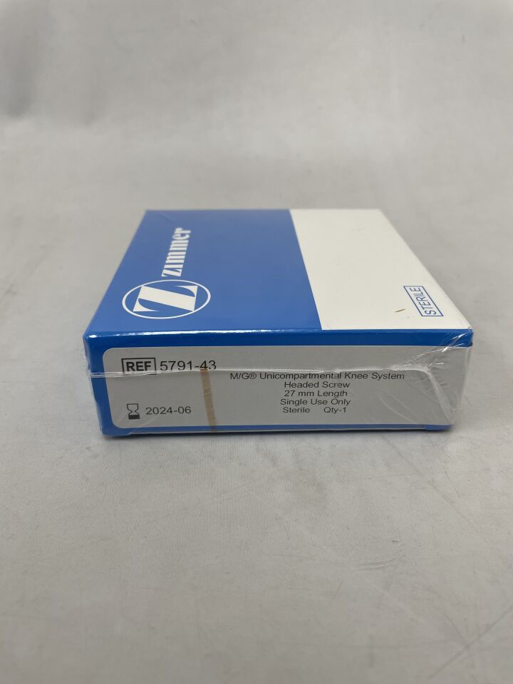 5791-43 - ZIMMER - M/G Unicompartmental Knee System Headed Screw, 27mm Length, (BX/1) - ( Expiry Date: 2024-06-30 )