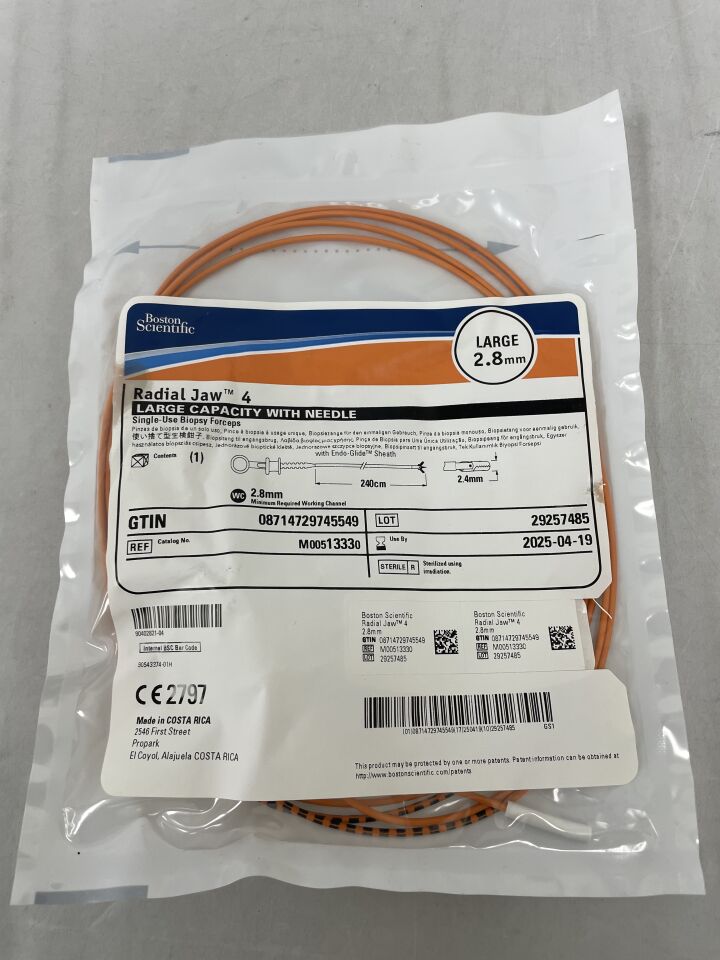 1333 - BOSTON SCIENTIFIC - RADIAL JAW 4 Biopsy Forceps, LARGE CAPACITY with Needle, 2.8mm, 240cm length , ( EA ) - ( Expiry Date : 2025-04-19 )