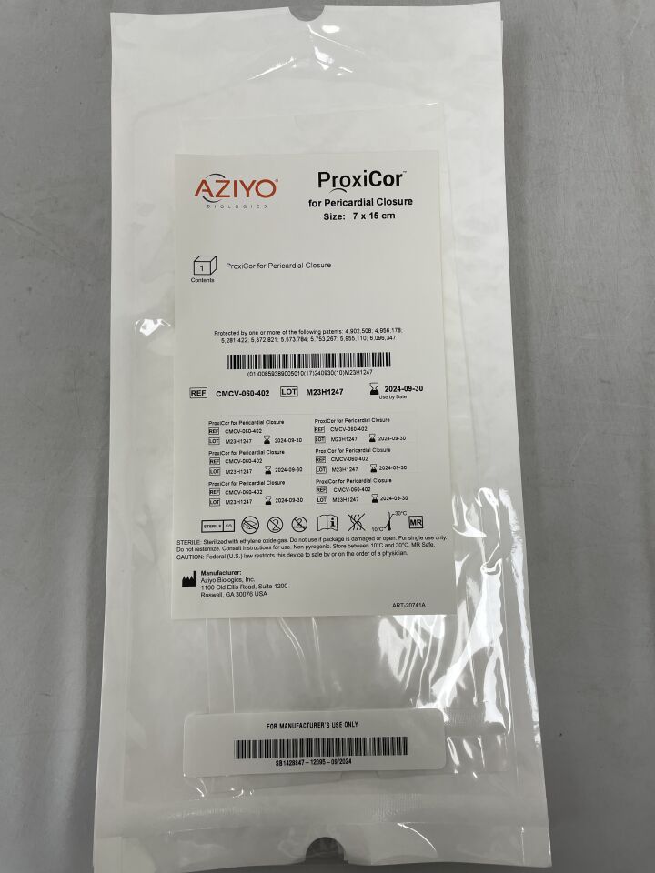CMCV-060-402 - AZIYO BIOLOGICS - ProxiCor for Pericardial Closure 7 x 15cm, () - ( Expiry Date: 2024-09-30 )