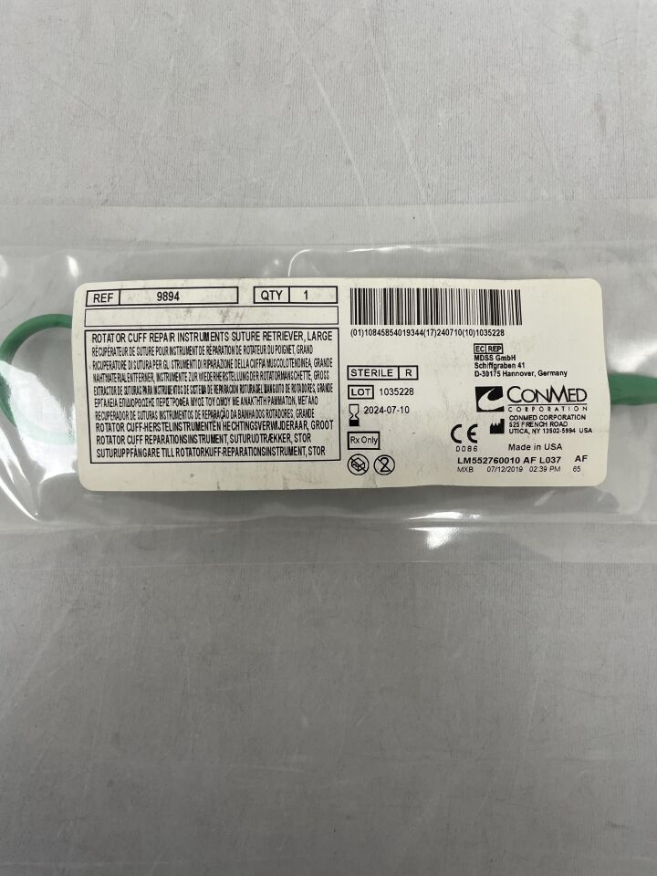 9894 - CONMED - Rotator Cuff Repair Instruments Suture Retriever Large, (EA) - ( Expiry Date: 2024-07-10 )