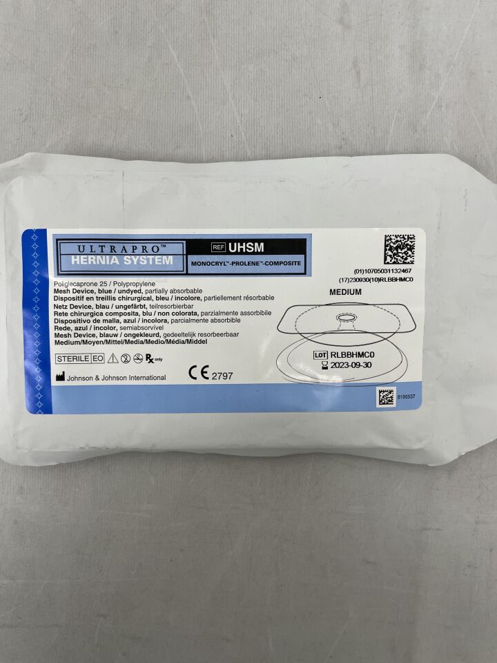 UHSM - ETHICON - Ultrapro Hernia System, Medium, 6 x 12 cm, (EA) - ( Expiry Date: 2023-09-30 )