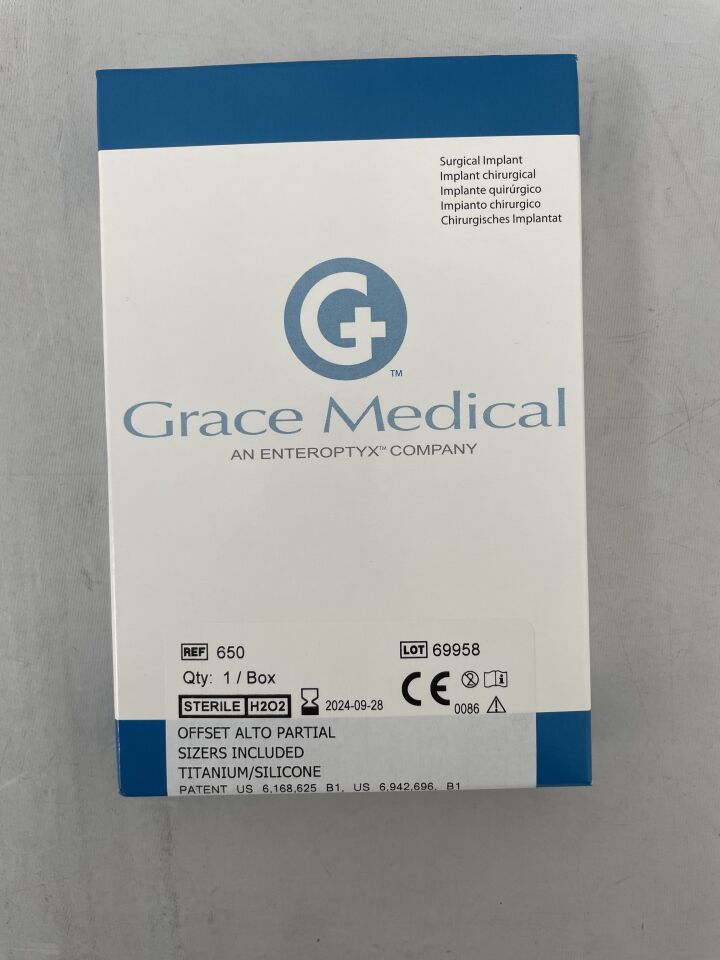 650 - GRACE MEDICAL - Alto Partial Sizers Included Titanium/Silicone, (BX/1) - ( Expiry Date: 2024-09-28 )