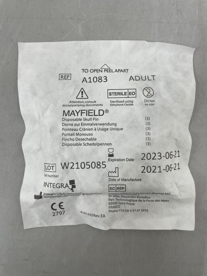 A1083 - INTEGRA - Mayfield Skull Pin, Stainless Steel, (EA) - ( Expiry Date: 2023-06-21 )