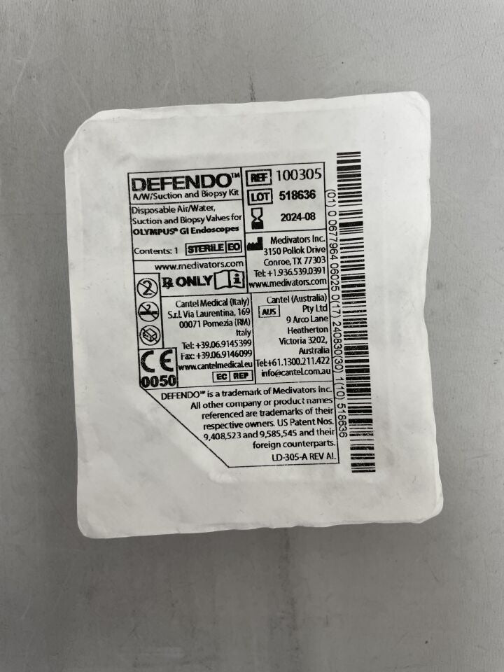 100305 - MEDIVATORS - defendo air/water, suction and biopsy valve for olympus, (EA) - ( Expiry Date: 2024-08-30 )