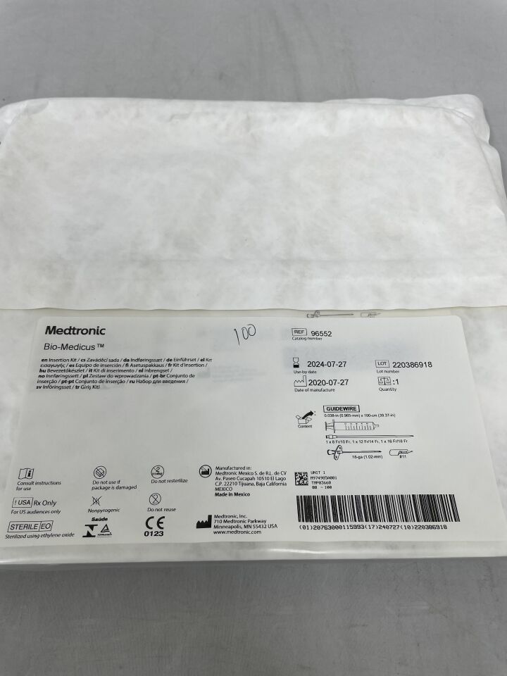 96552 - MEDTRONIC - bio-medicus arterial insertion kit, (EA) - ( Expiry Date: 2024-07-27 )