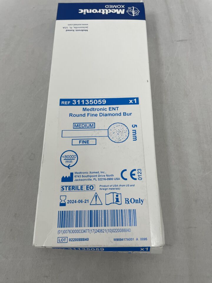 31135059 - MEDTRONIC - ent 5mm round fine diamond medium length, (BX/1) - ( Expiry Date: 2024-06-21 )