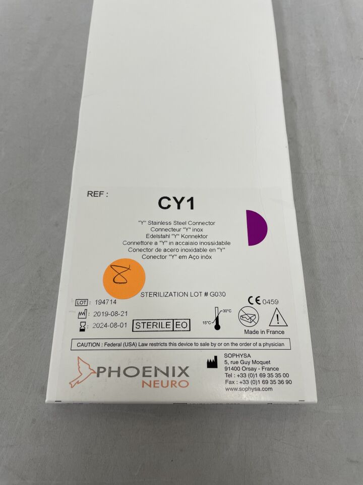 CY1 - SOPHYSA - Phoenix Neuro "Y" Stainless Steel Connector, (BX/1) - ( Expiry Date: 2024-08-01 )