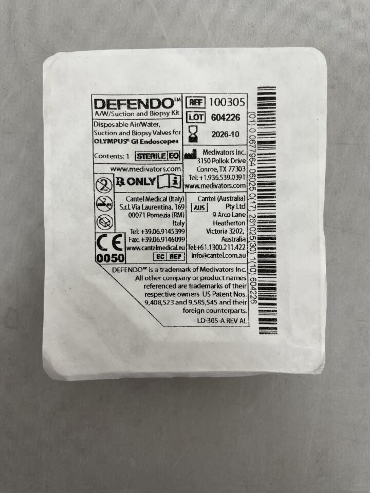 100305 - MEDIVATORS - Defendo Air/Water, Suction and Biopsy Valve for Olympus , ( ) - ( Expiry Date : 2026-10-25 )