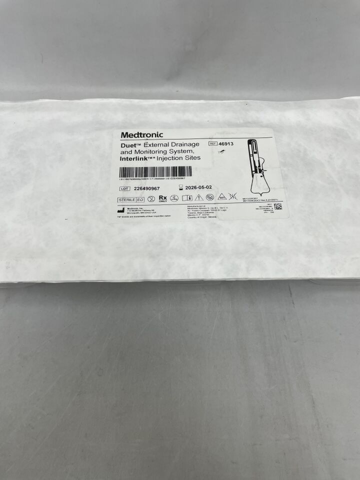 46917 - MEDTRONIC - Duet External Drainage and monitoring system with interlink injection sites , ( EA ) - ( Expiry Date : 2026-05-02 )
