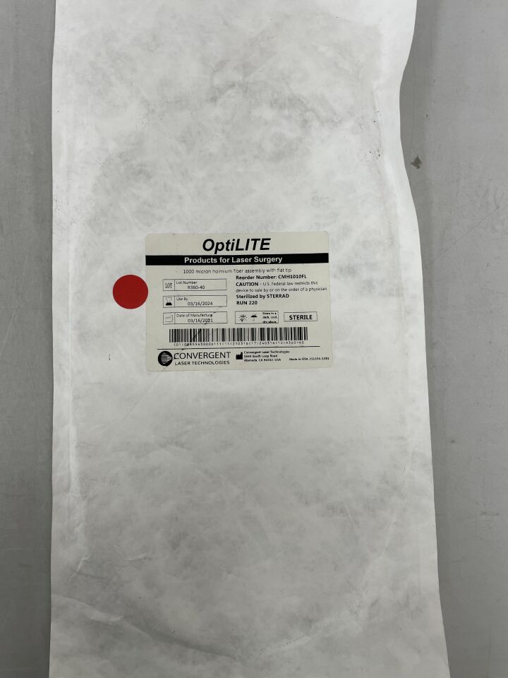 CMH1010FL - CONVERGENT LASER TECHNOLOGIES - 1000 micron holmium fiber assembly with flat tip, (EA) - ( Expiry Date: 2024-03-16 )