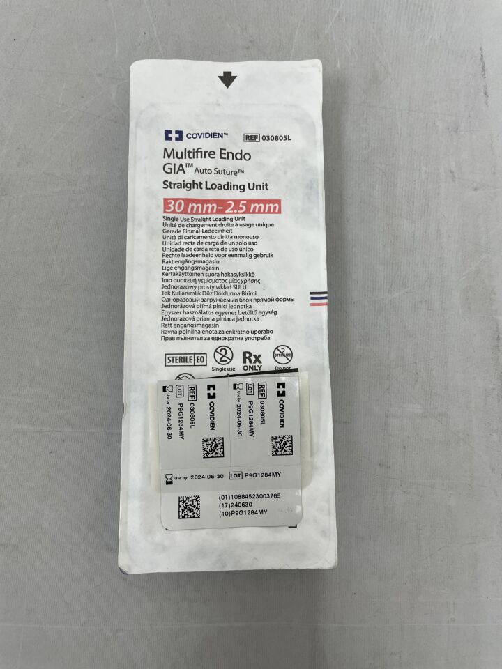 030805L - COVIDIEN - MULTIFIRE ENDO GIA Auto Suture, Straight Loading Unit, 30mm-2.5mm, (EA) - ( Expiry Date: 2024-06-30 )