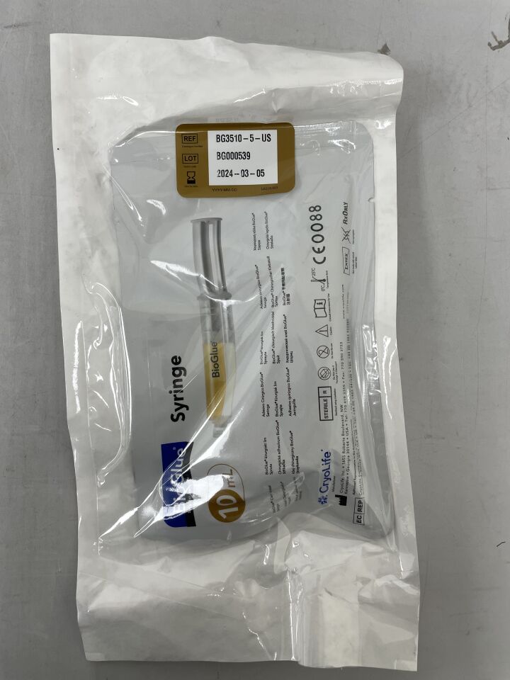 BG3510-5-US - CRYOLIFE - BioGlue Syringe, 10mL, (EA) - ( Expiry Date: 2024-03-05 )