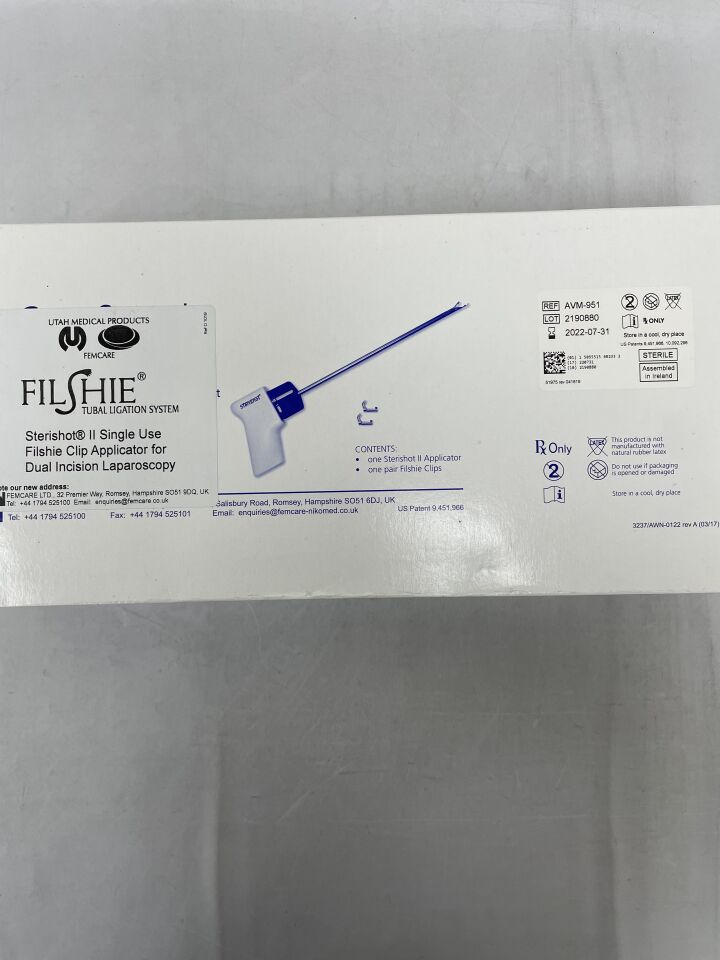 AVM-951 - FEMCARE - Sterishot II Single Use Fishie Clip Applicator Kit for Dual Incision Laparoscopy, (BX/1) - ( Expiry Date: 2022-07-31 )