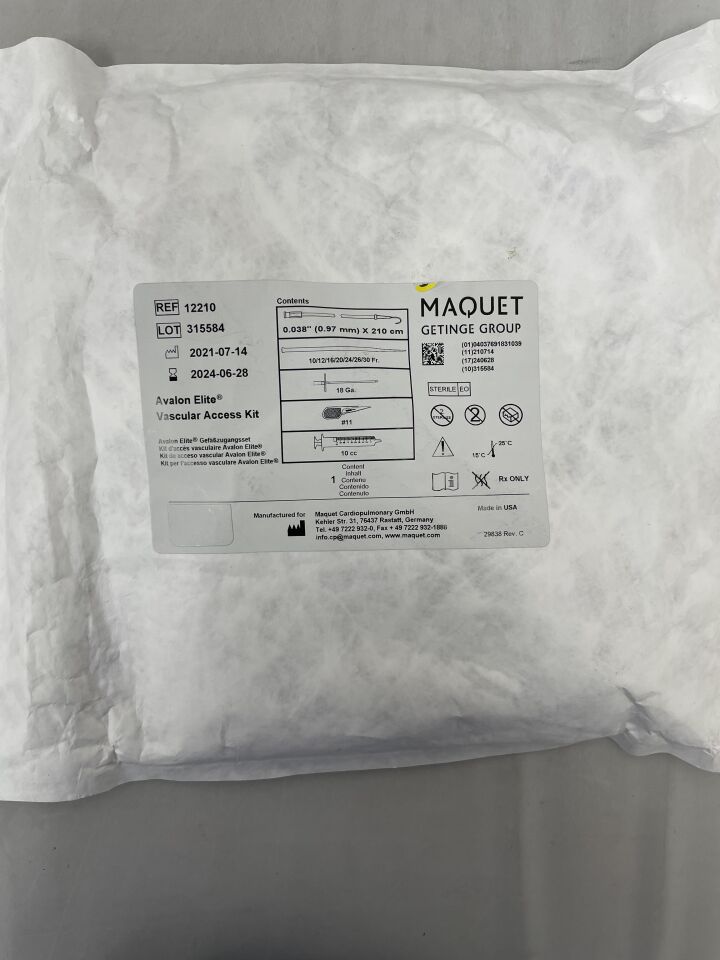12210 - MAQUET - Avalon Elite Vascular Access Kit, 210cm, (EA) - ( Expiry Date: 2024-06-28 )